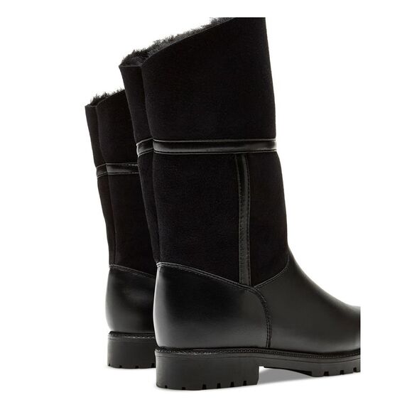 LA CANADIENNE Womens Black Mixed Media Hilaria Toe Leather Winter Boots 6 M - Picture 2 of 4